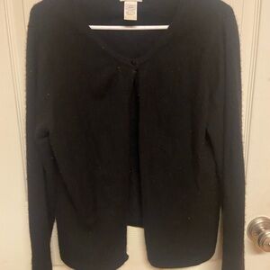 Worthington Black Cardigan Sweater Classic Knit